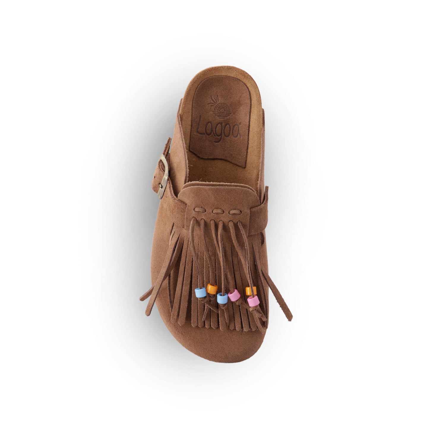 Sabot in camoscio con frange