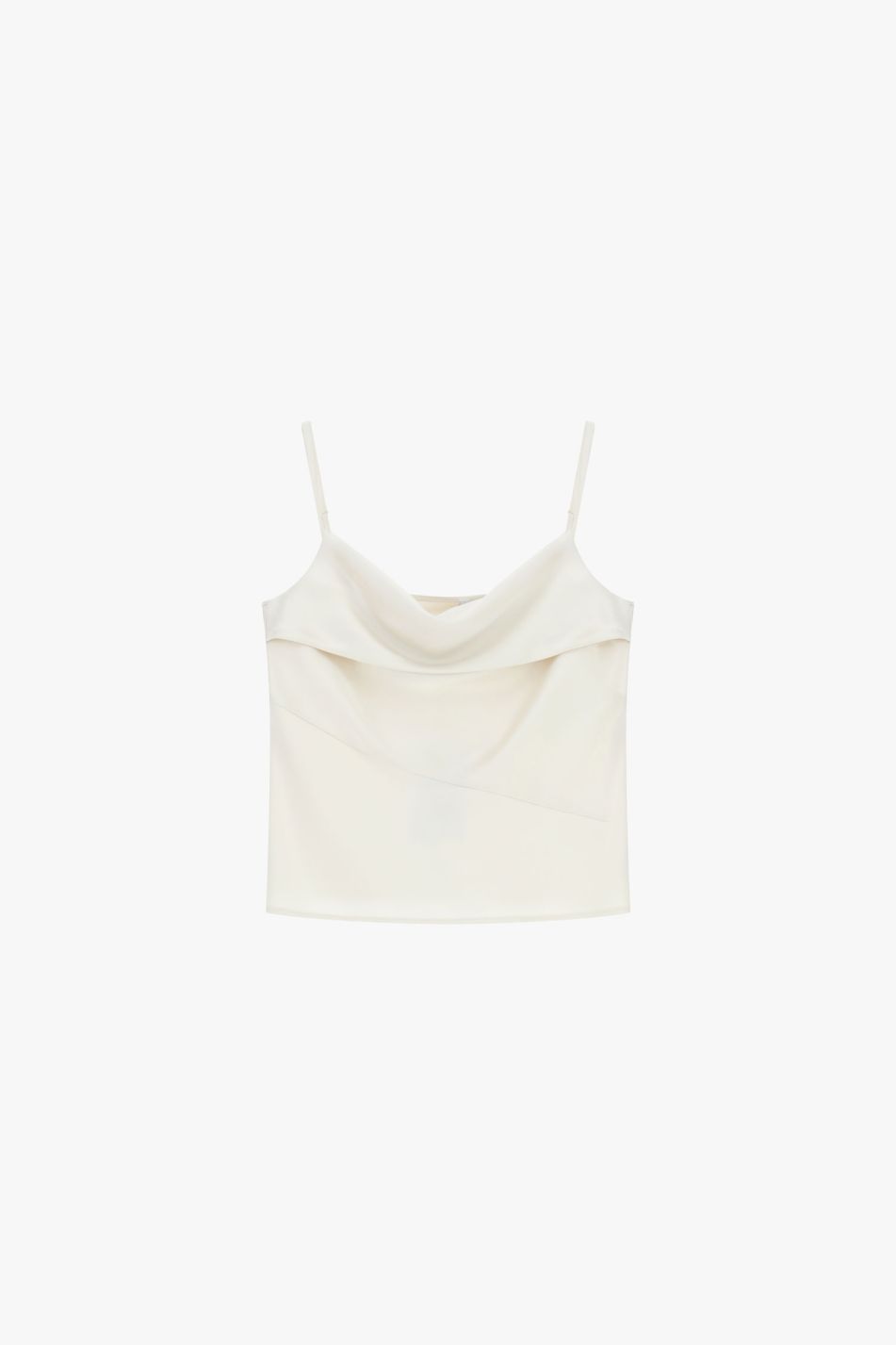 Canotta crema satin con scollatura davanti