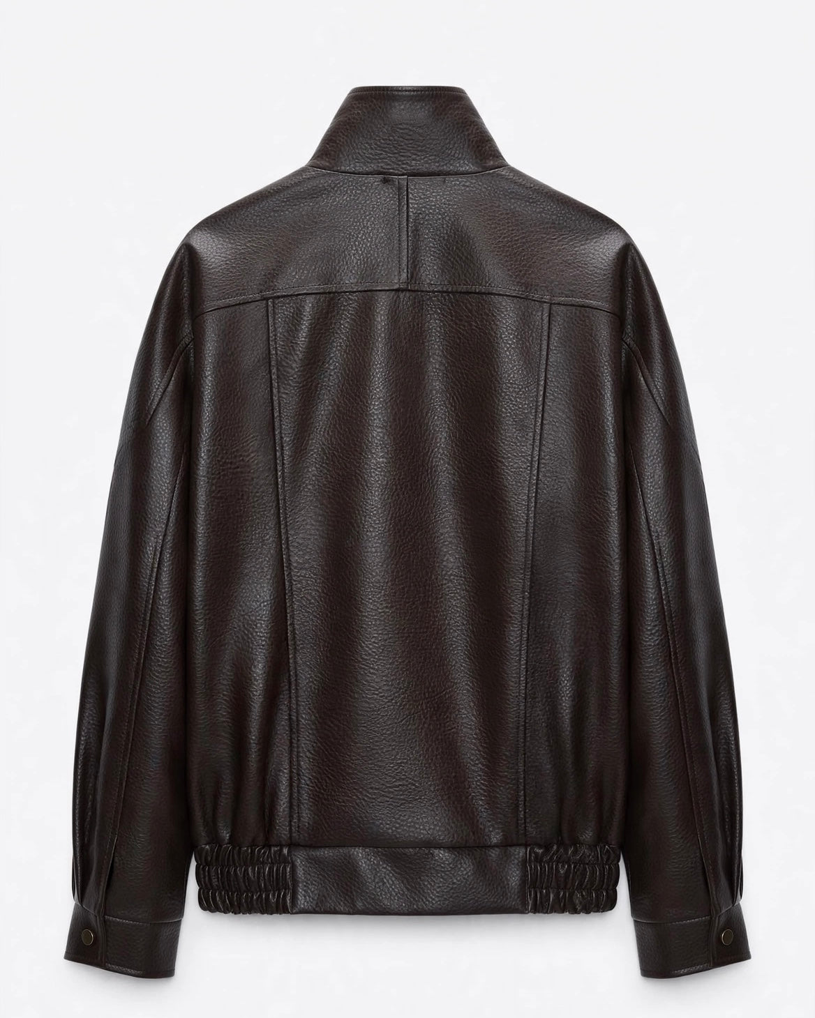 Bomber moro oversize con chiusura zip bottoni e cintura in vita