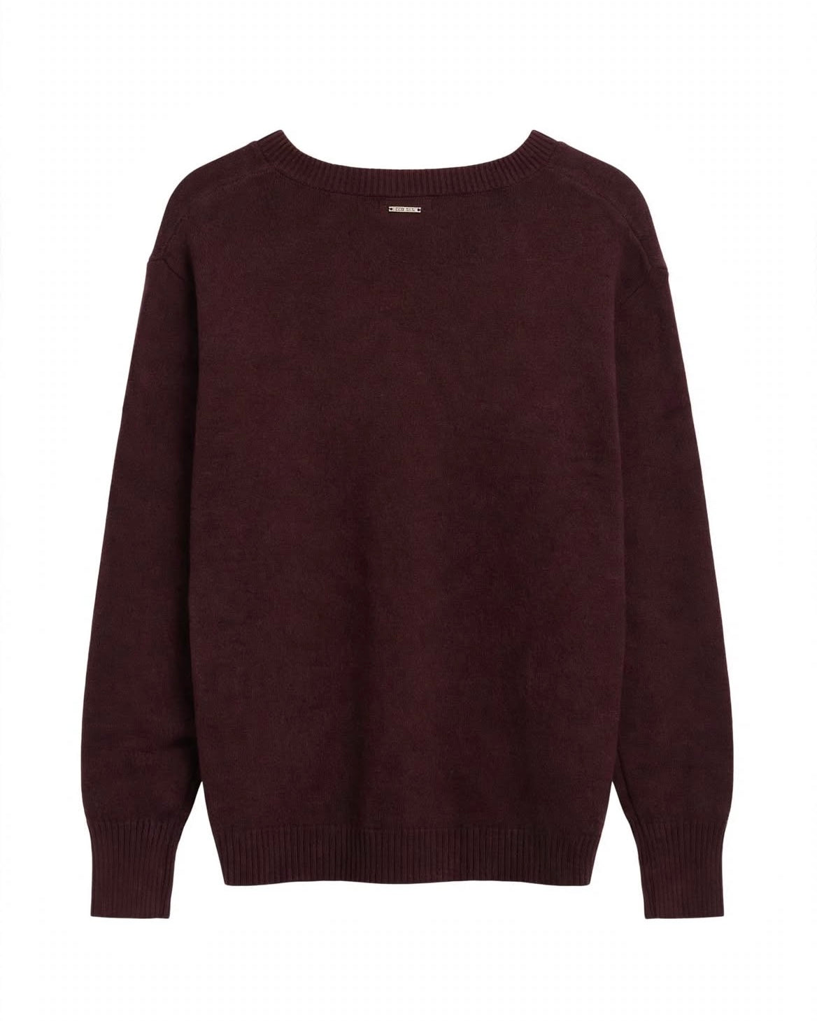 Maglione bordeaux con scollo a V
