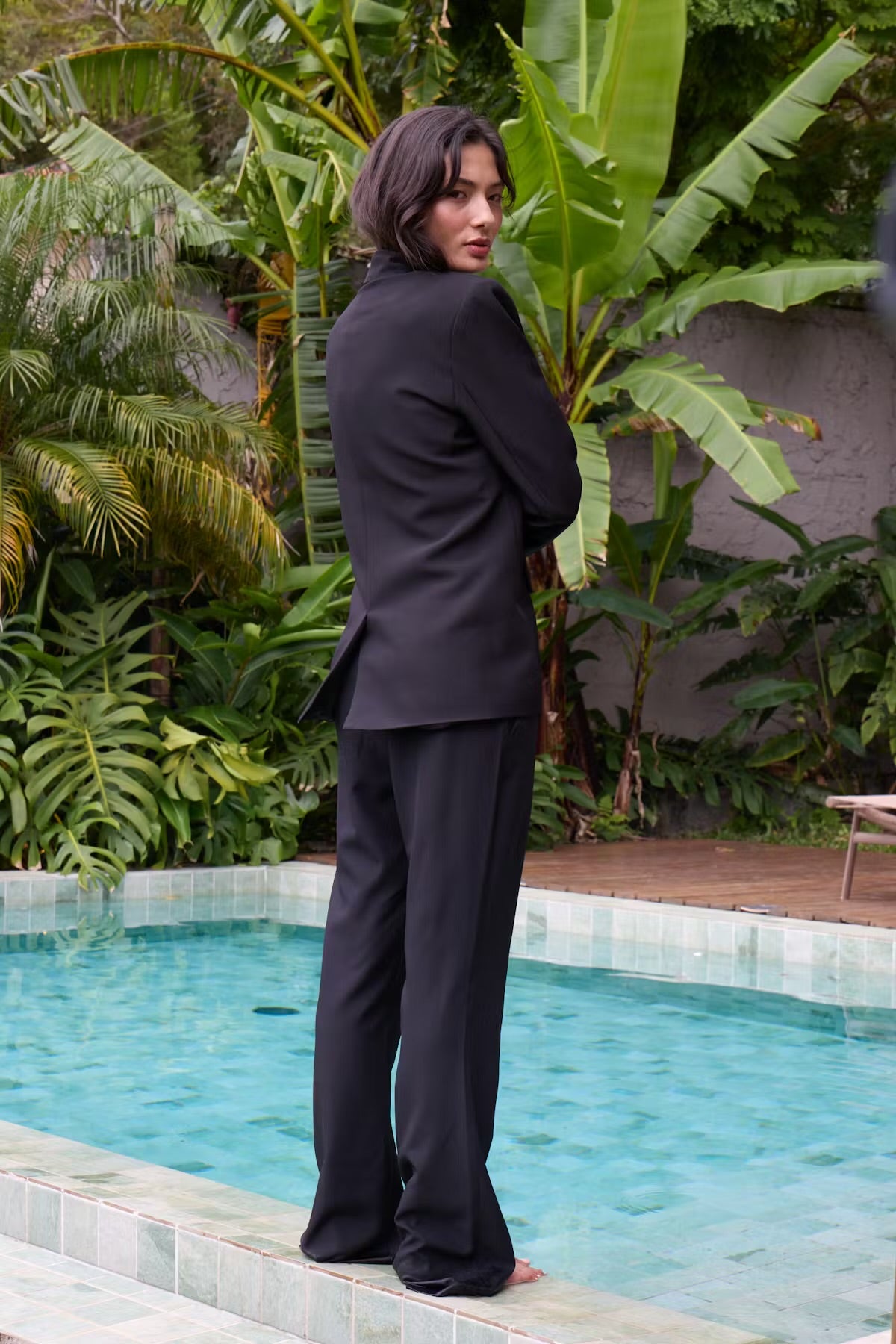 Giacca blazer monopetto nera