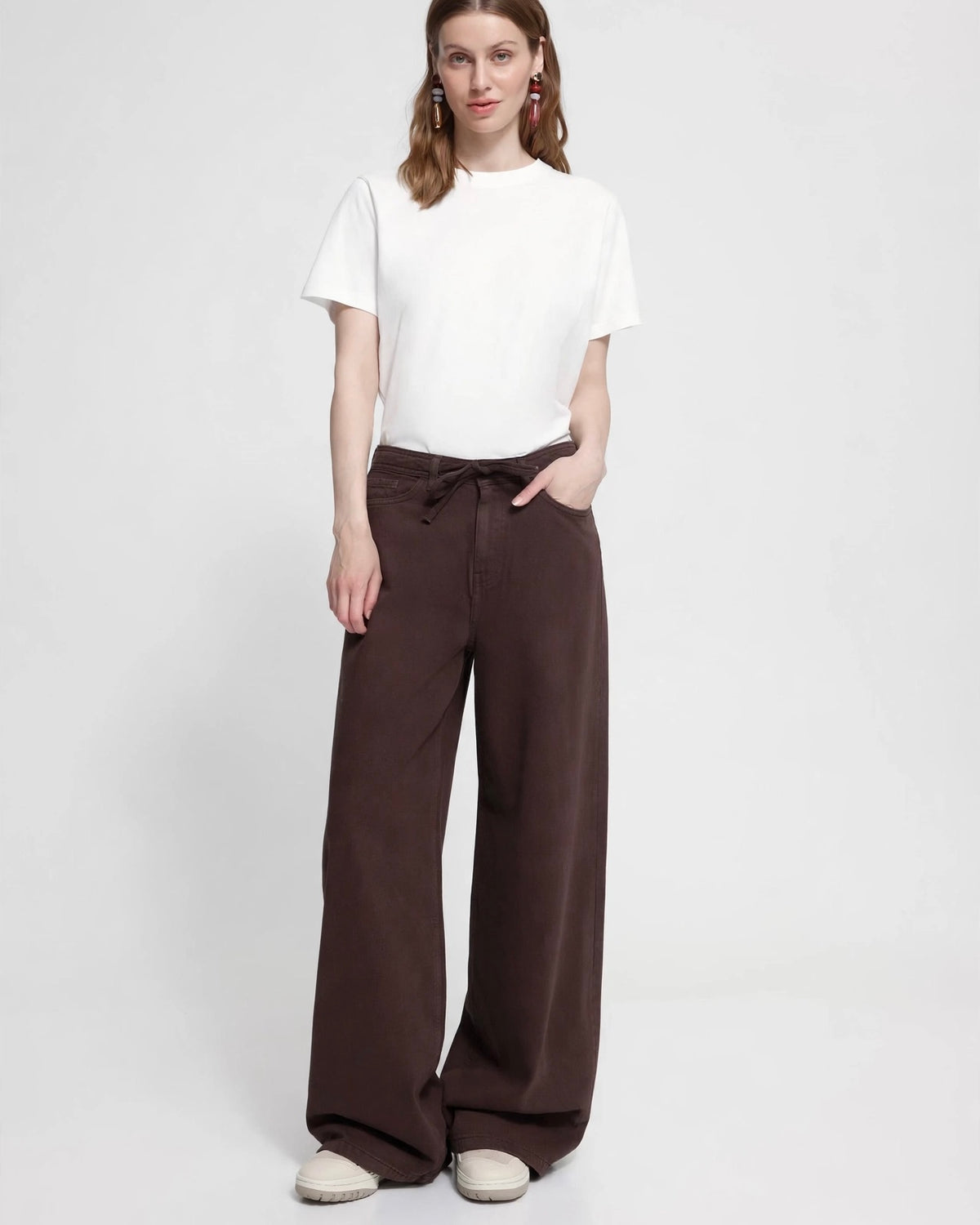 Jeans moro palazzo con coulisse