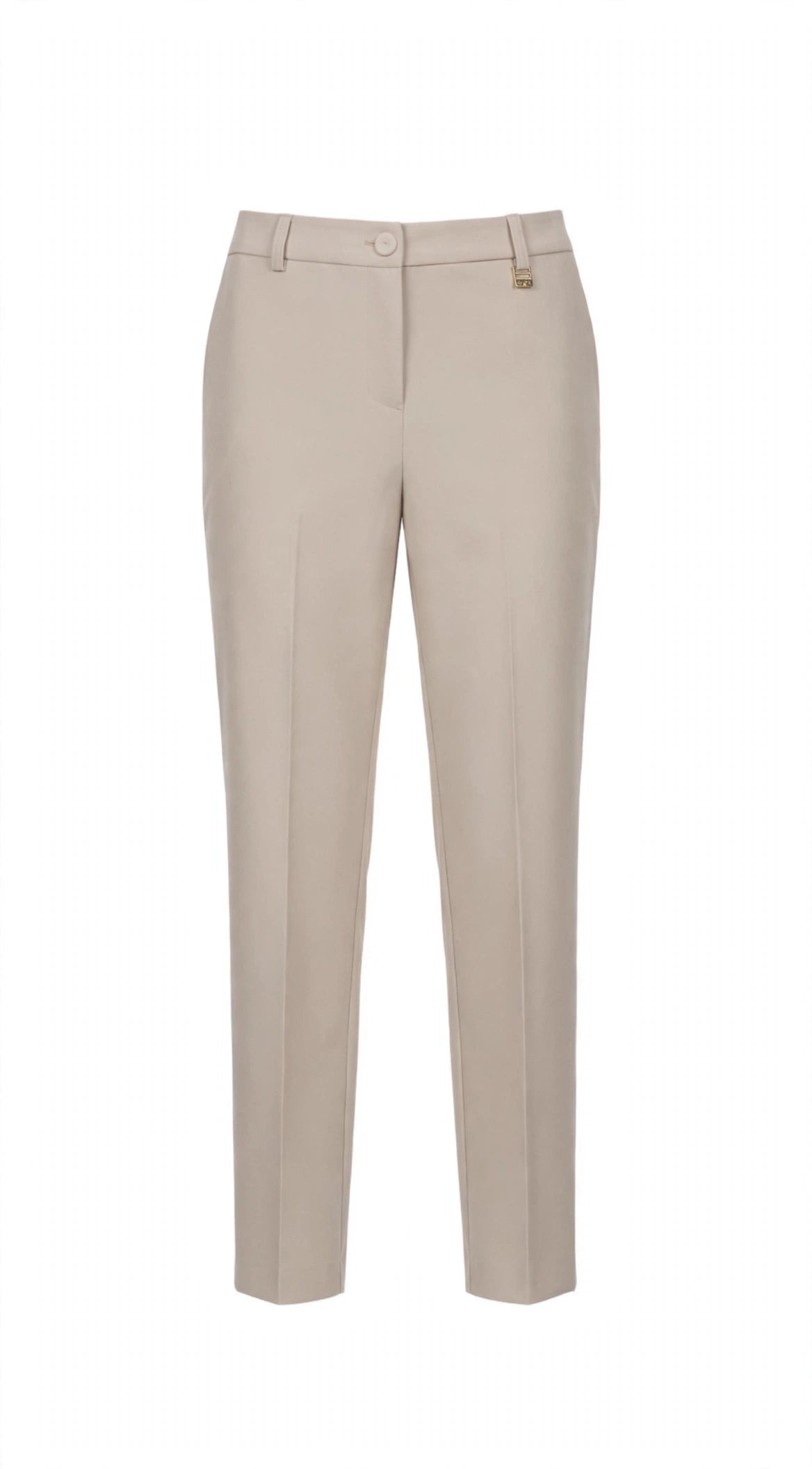Tailleur crema giacca monopetto e pantalone sigaretta