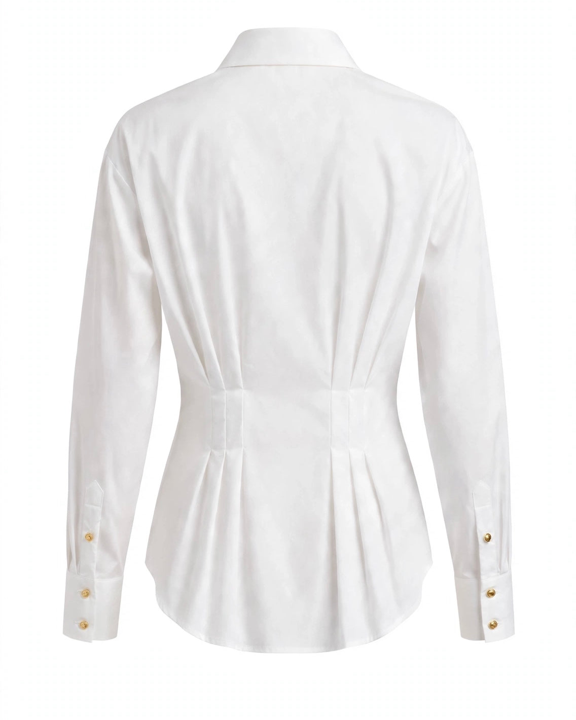 White long-sleeved shirt with draping