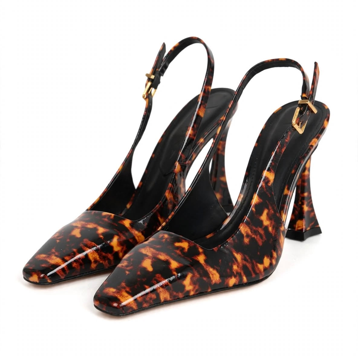 Slingback vernice animalier
