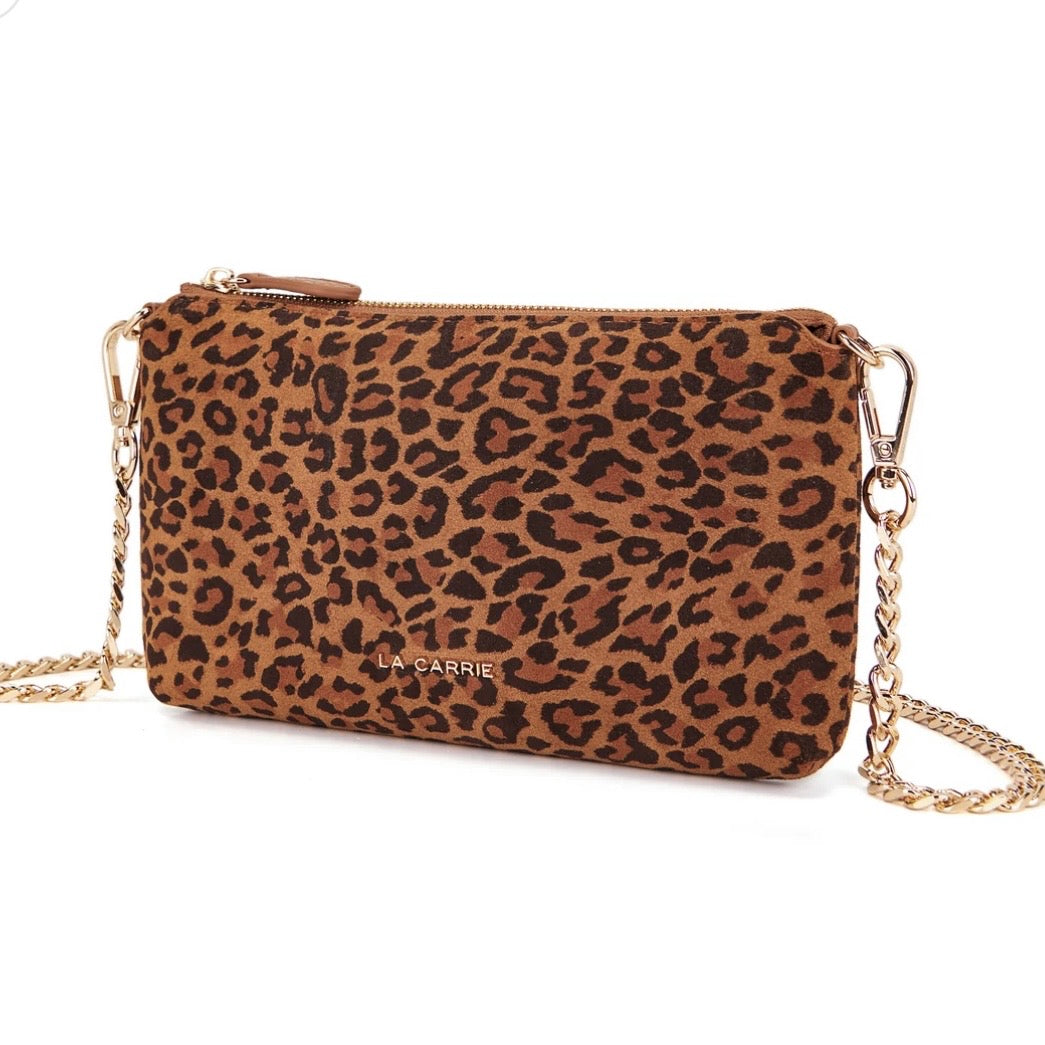 Pochette suede stampa animalier