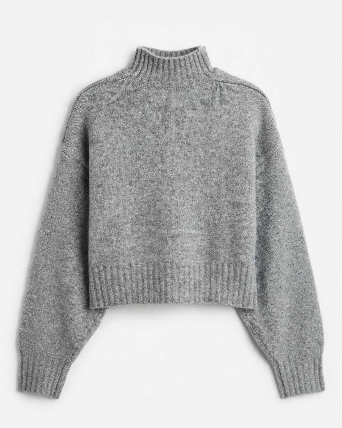 Maglione crop grigio mélange oversize
