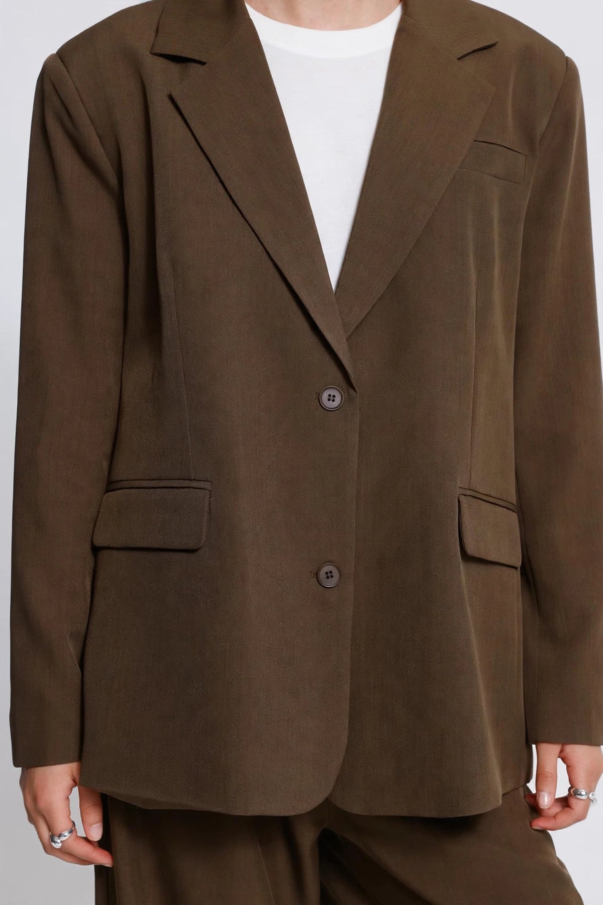 Giacca moro oversize monopetto