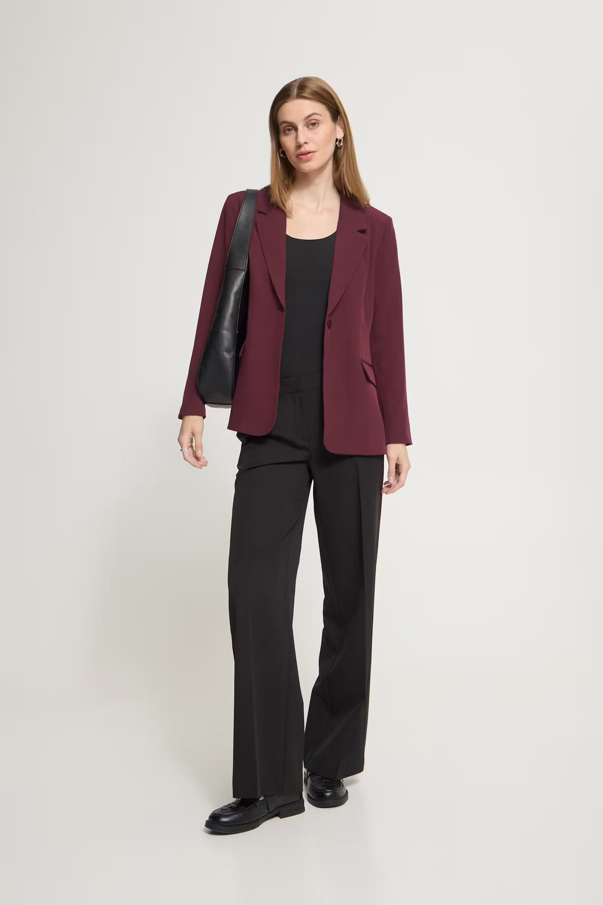 Giacca bordeaux regular con bottoni
