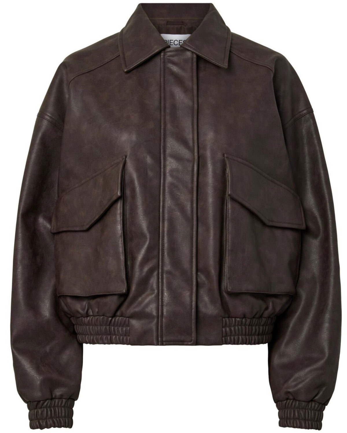 Bomber corto coffee ecopelle