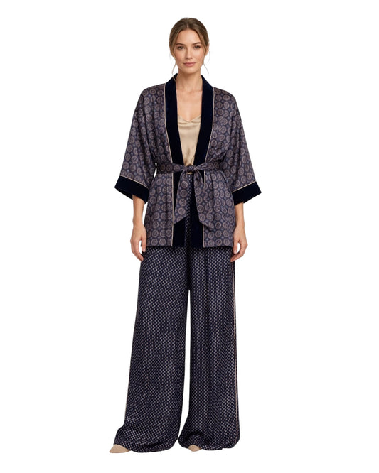 Completo fantasia kimono e pantalone a palazzo