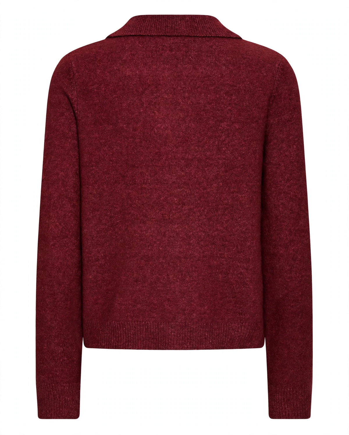Cardigan bordeaux con colletto