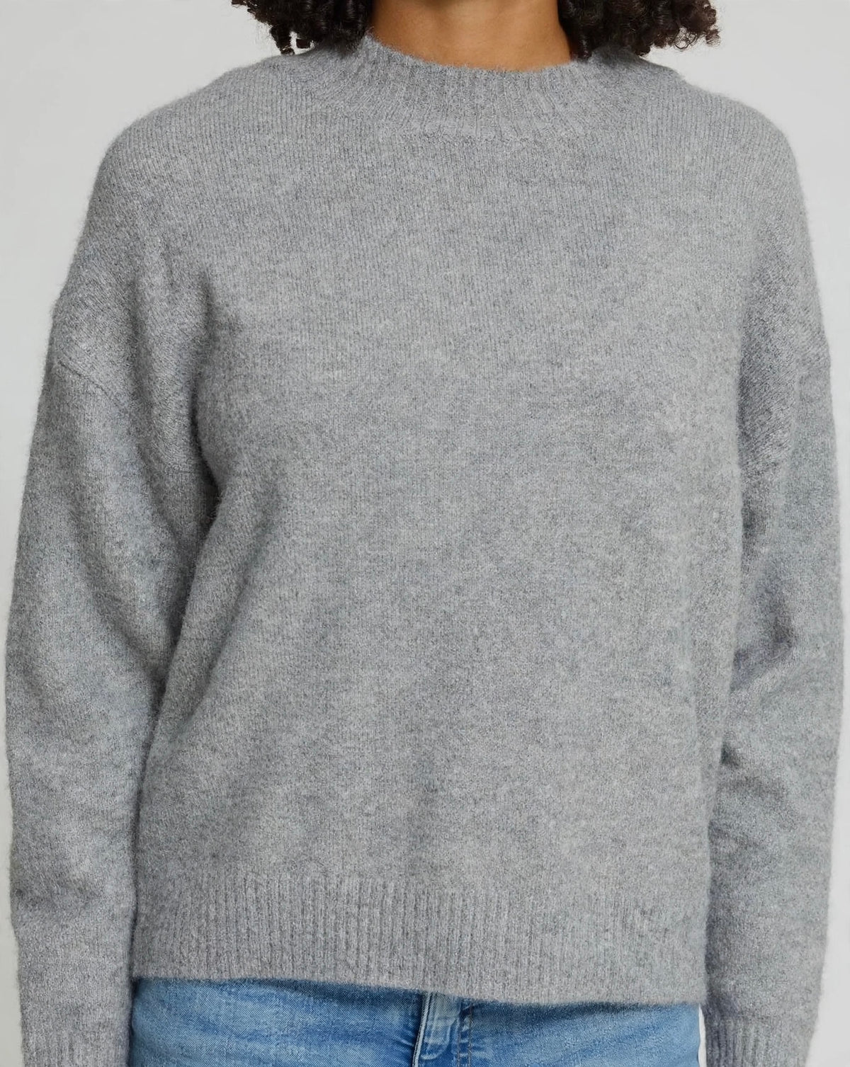 Maglione grigio mélange scollatura tonda
