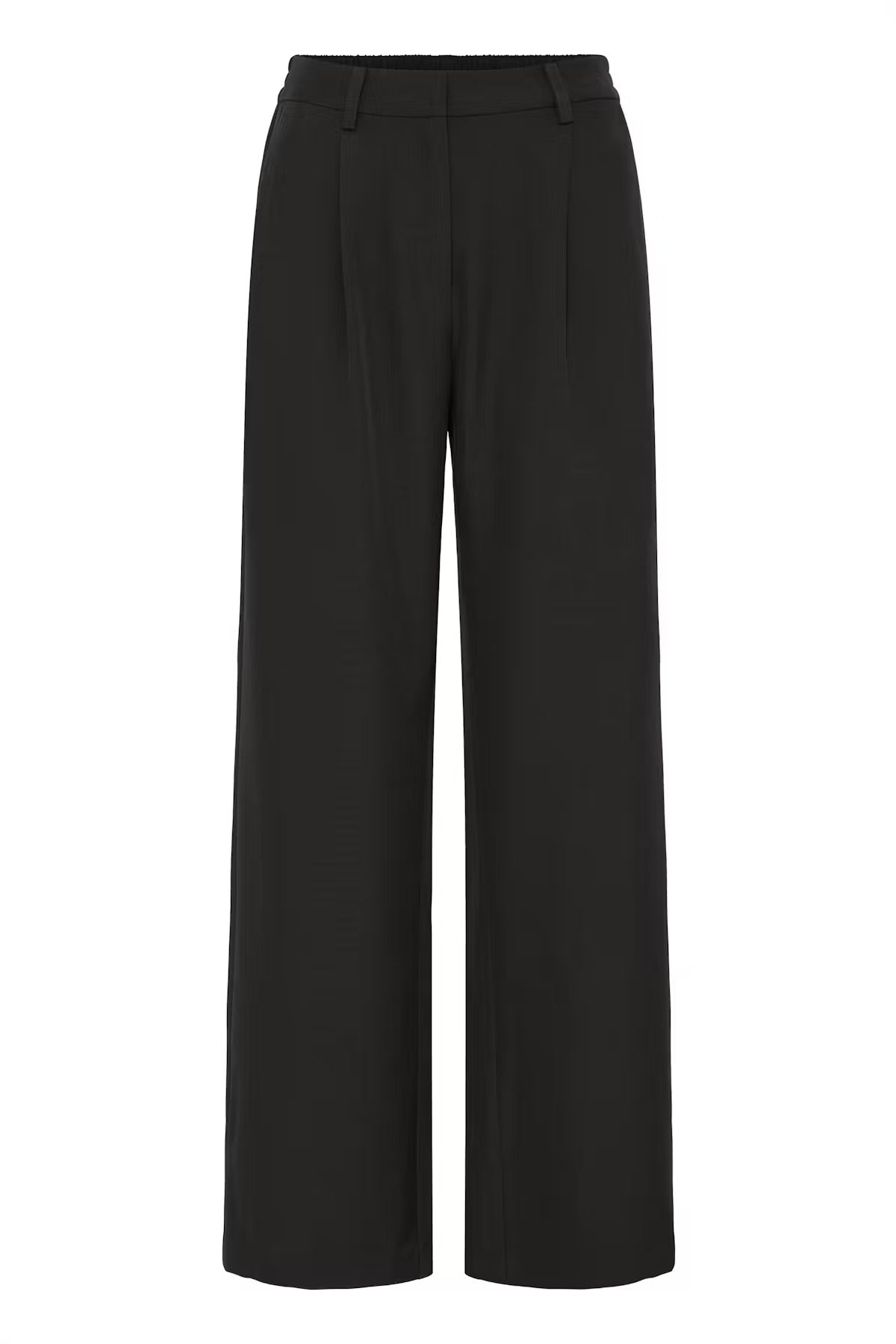 Pantalone palazzo nero con elastico in vita