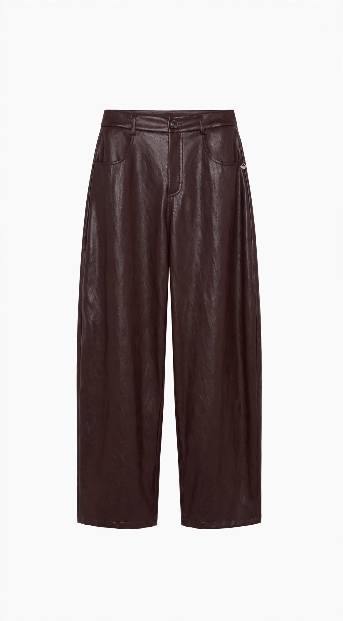 Pantalone mosto modello jeans effetto ecopelle