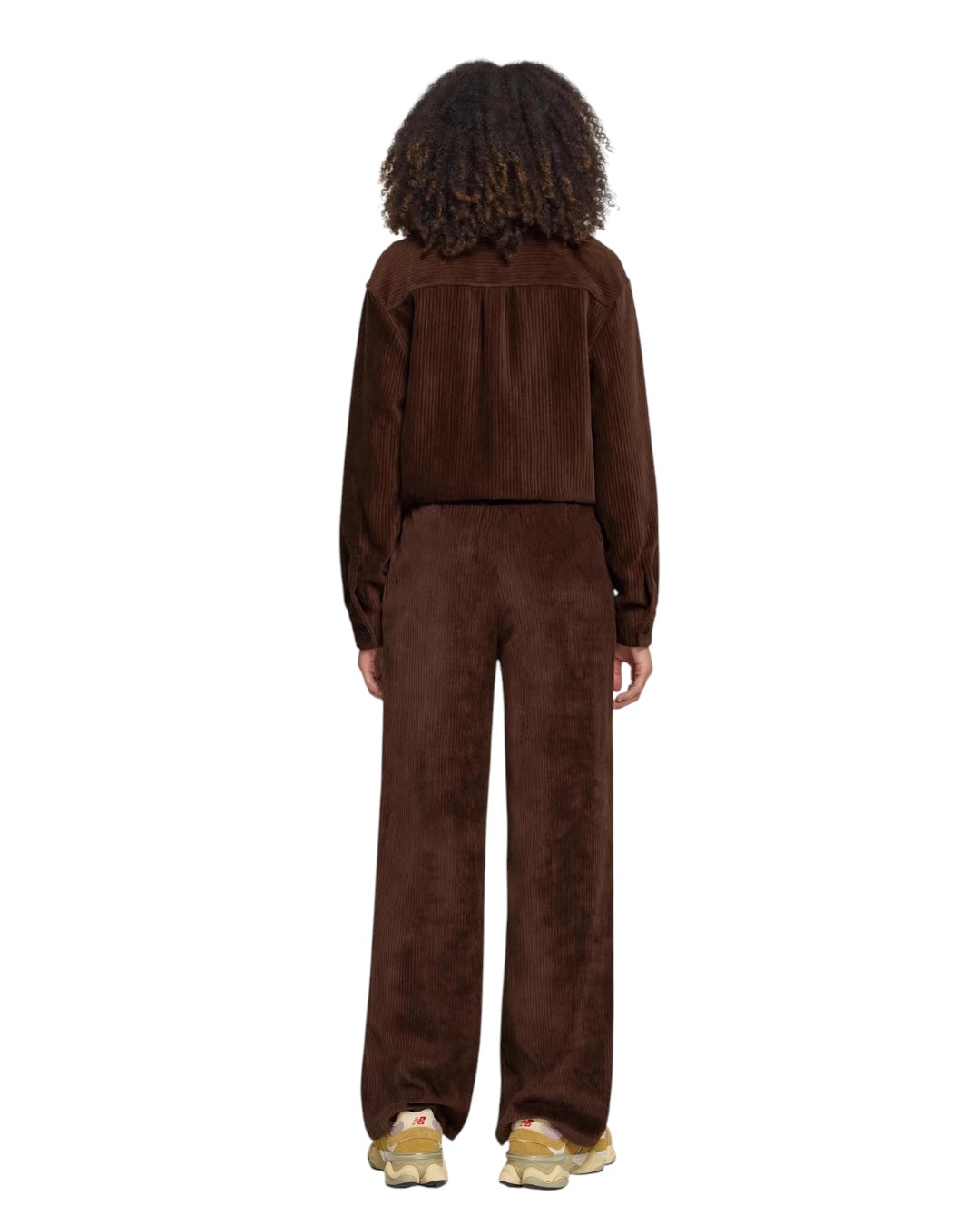 Completo velluto a costine moro camicia e pantalone palazzo