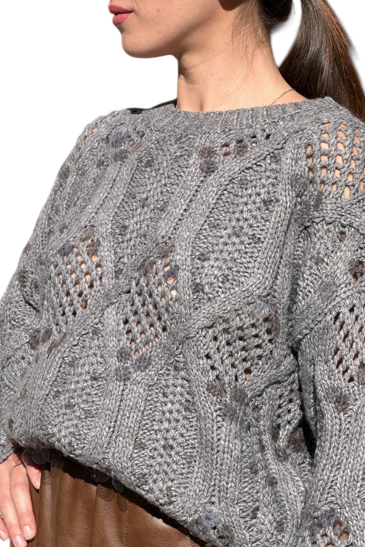 Maglioncino grigio con pailettes