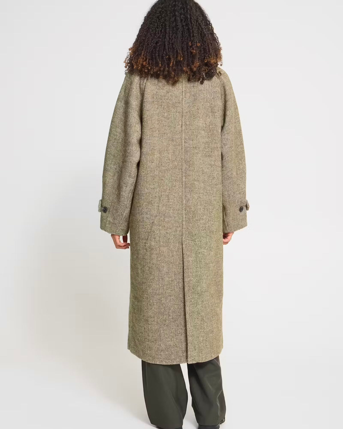 Cappotto lana verde oversize