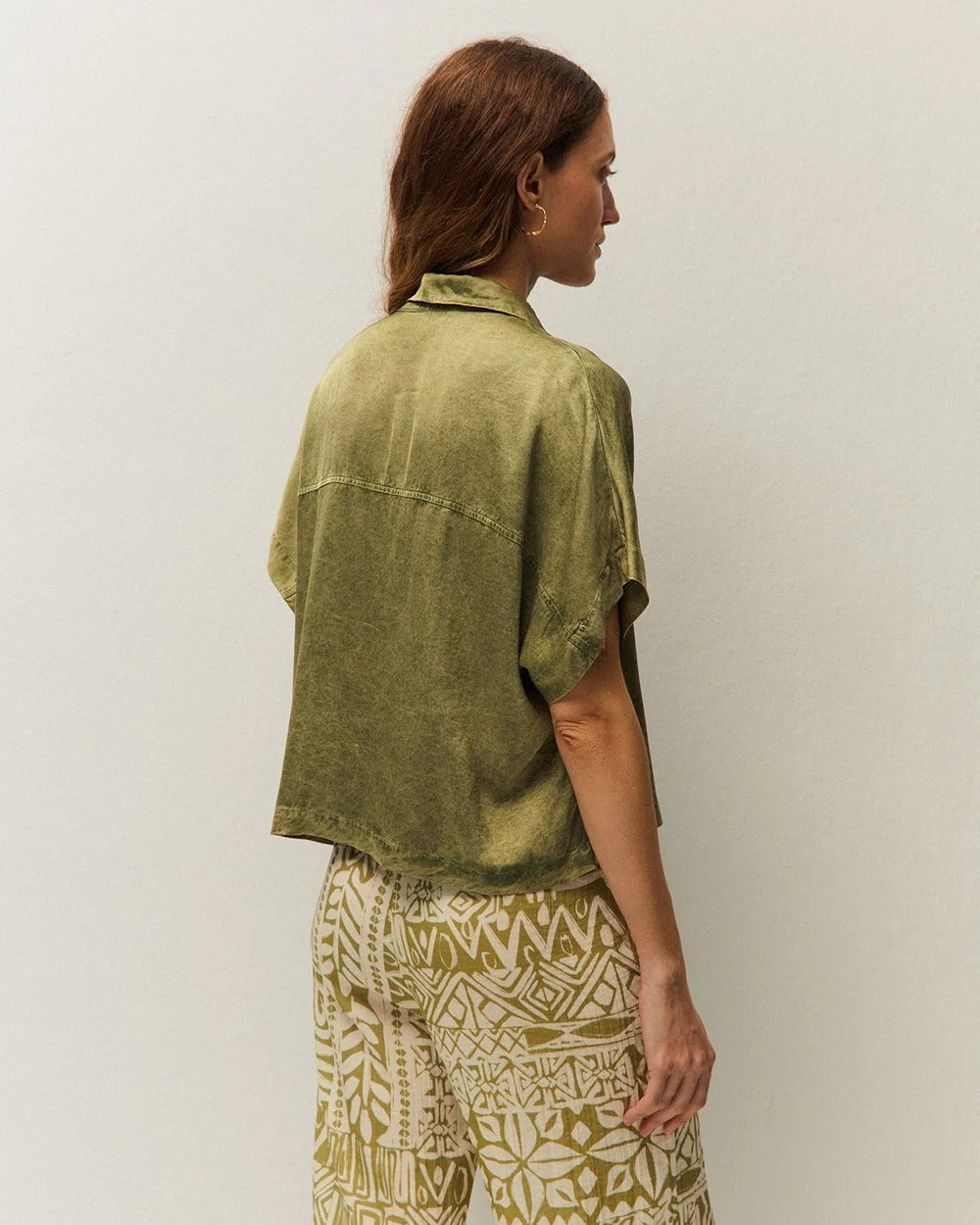 Camicia manica corta verde