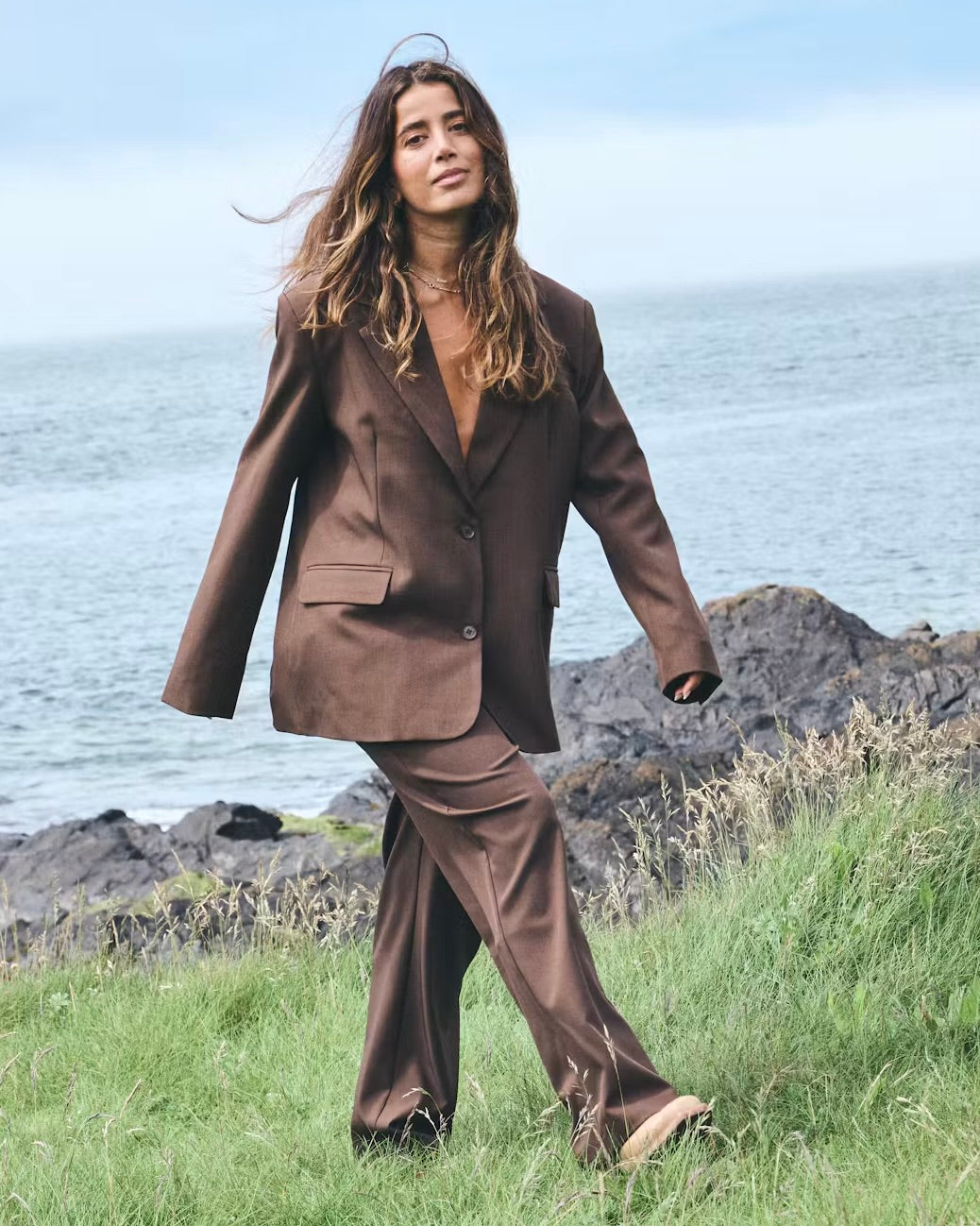 Giacca moro oversize monopetto
