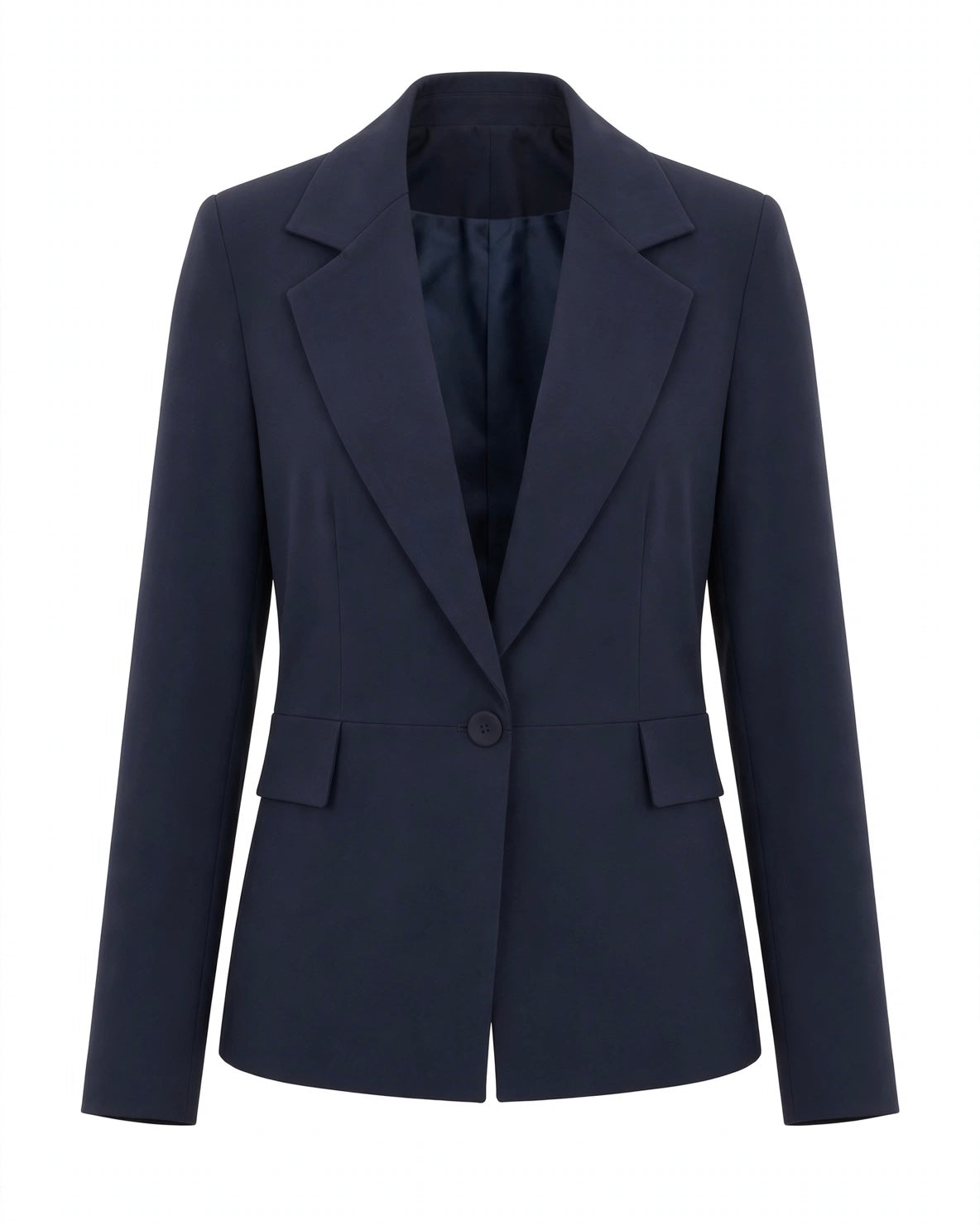 Tailleur blu giacca monopetto e pantalone sigaretta