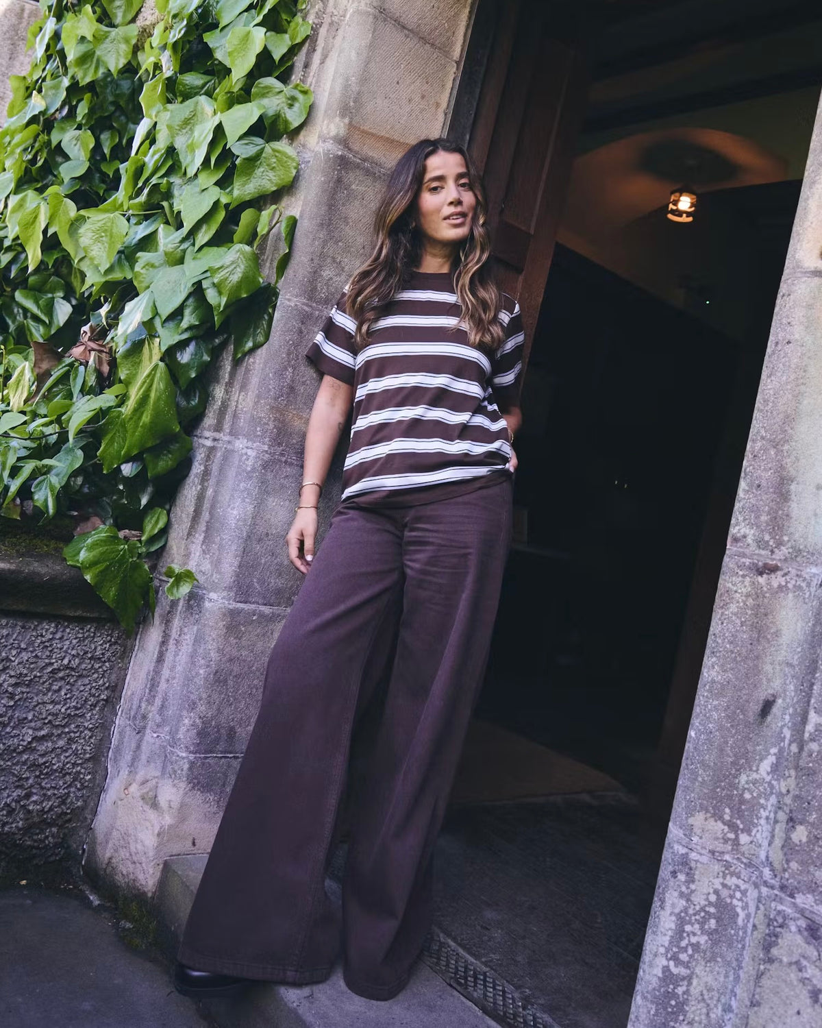Jeans moro palazzo con coulisse