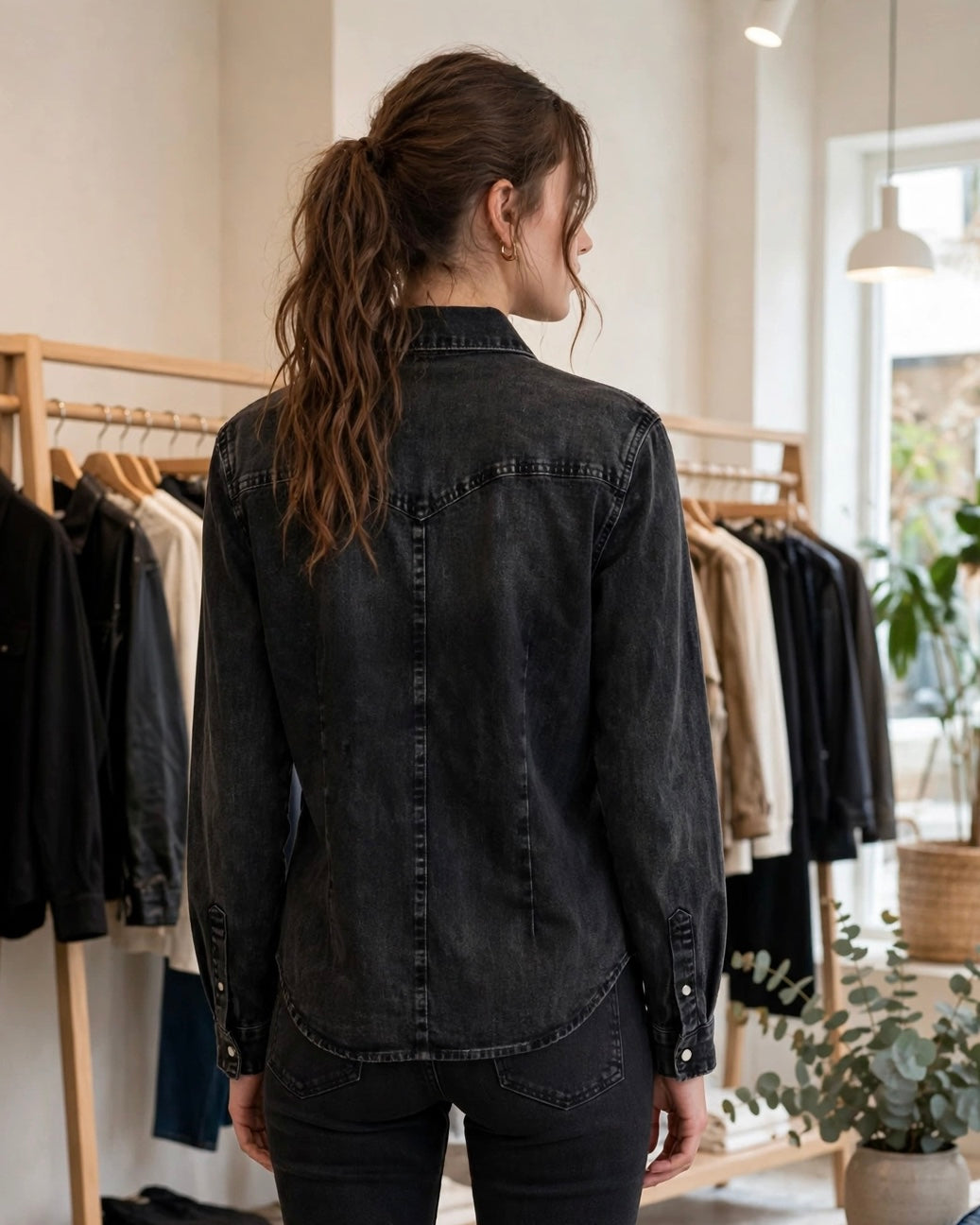 Camicia grigia in jeans