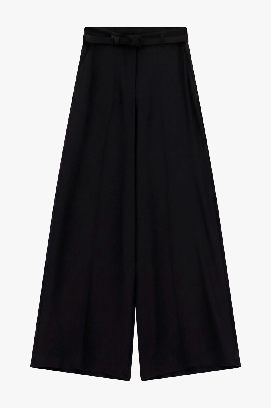 Pantalone nero palazzo con cintura in vita