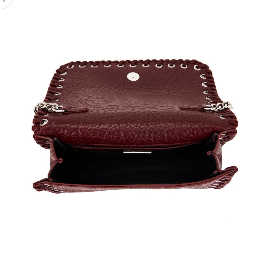 Pochette burgundy con intreccio