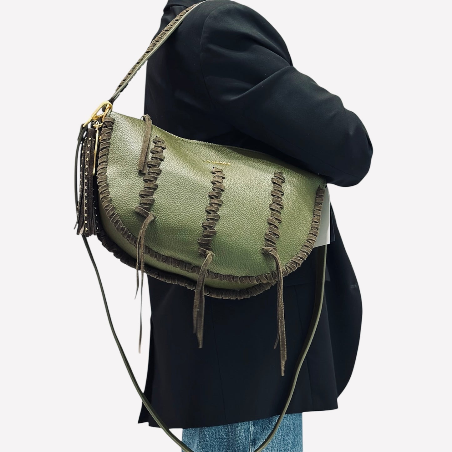 Borsa color oliva a spalla Country