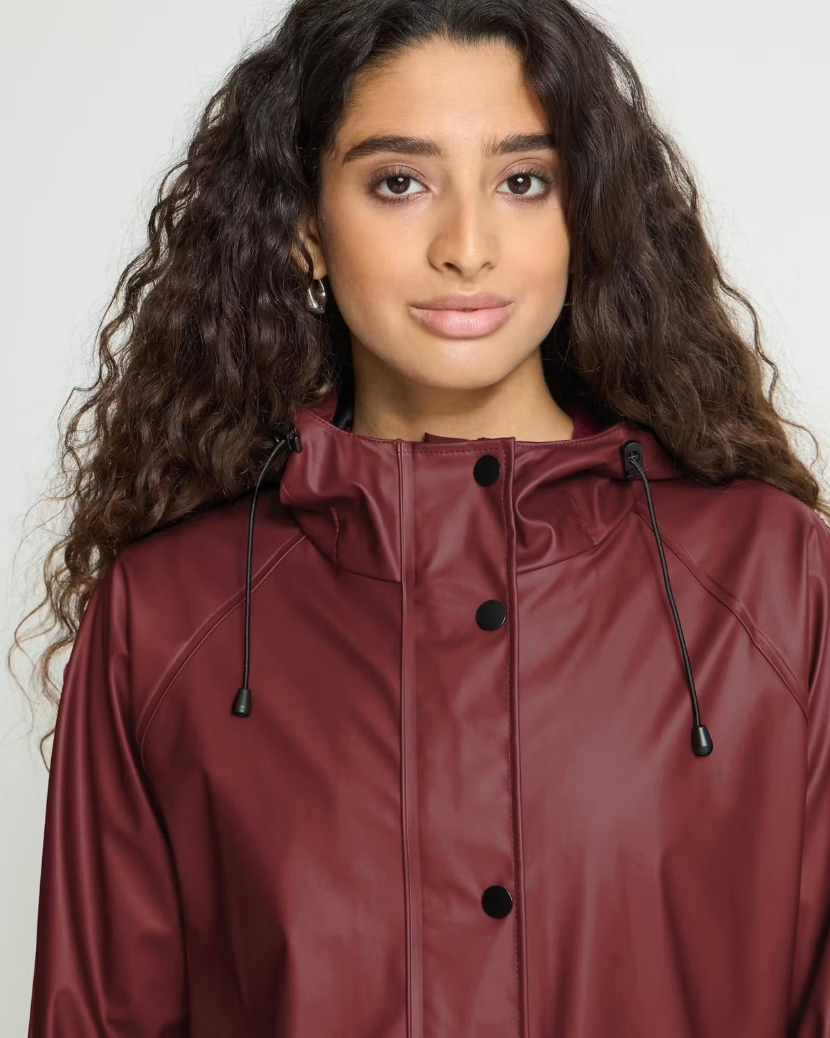 Burgundy rain jacket