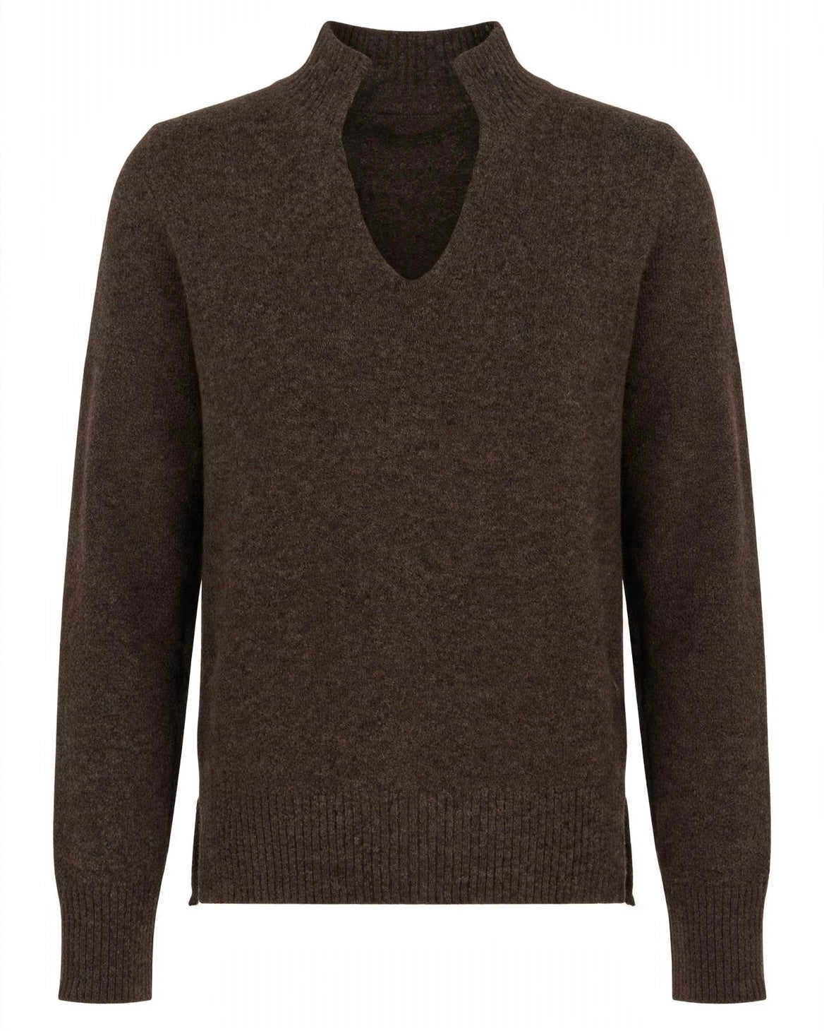 Maglione cioccolato scollatura V