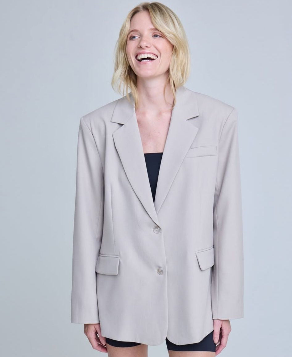 Giacca blazer monopetto beige