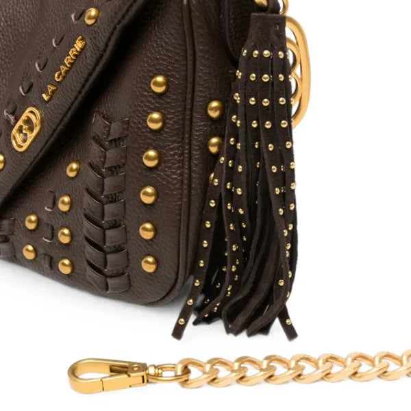 Borsa a spalla in pelle brown