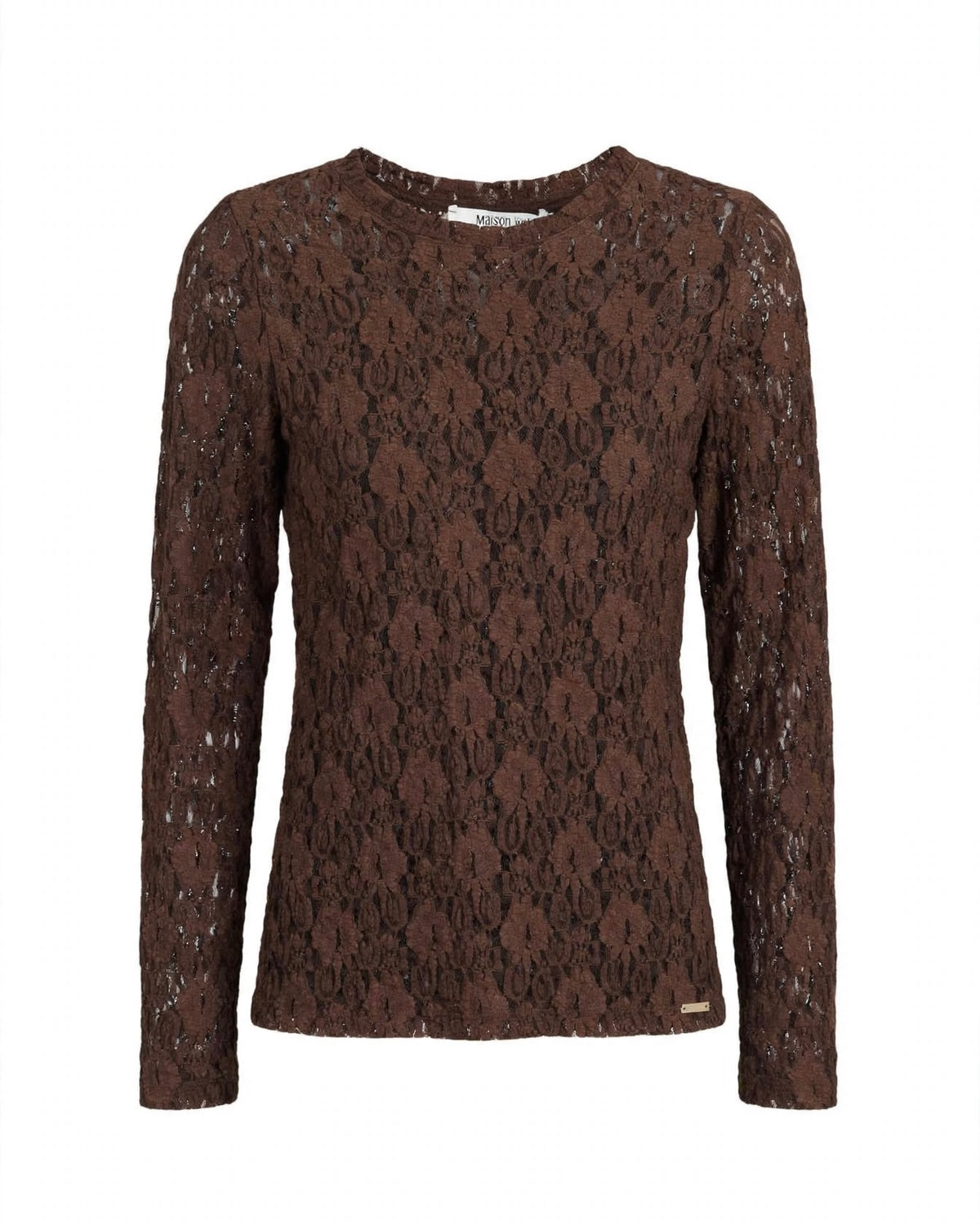 Completo in pizzo moro maglia scollatura tonda e gonna lunga con gonnellino foderato