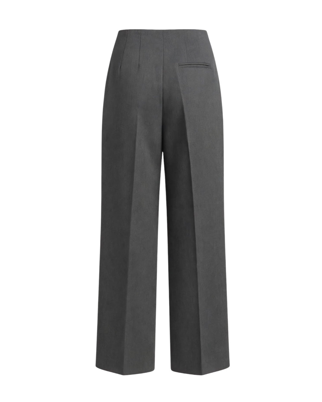 Pantalone grigio palazzo vita alta con pence