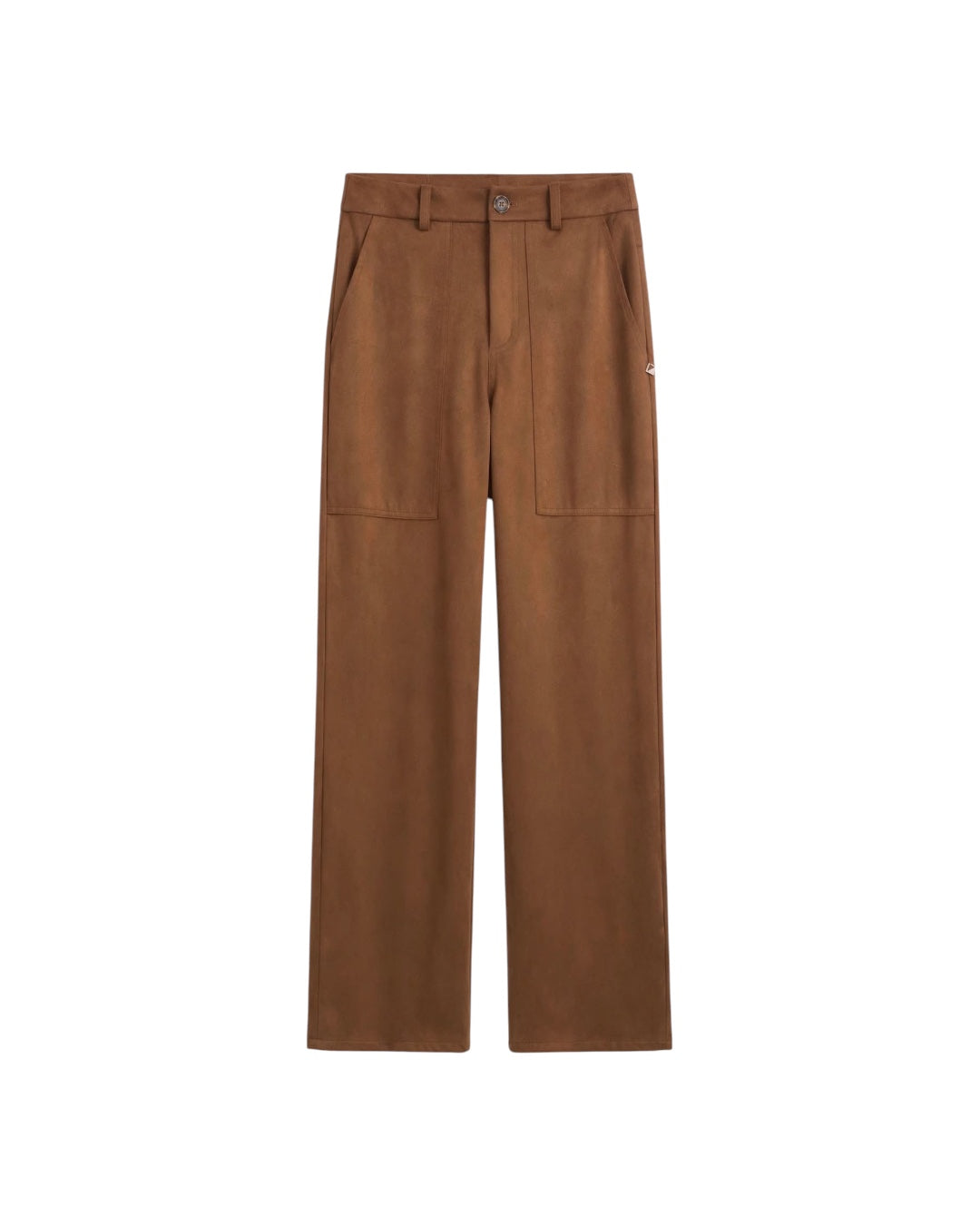 Pantalone camel con tasconi laterali effetto dainetto