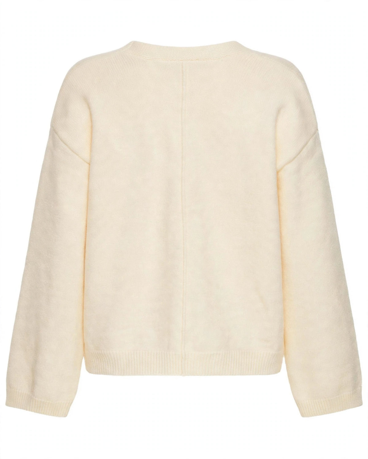 Cardigan panna con bottoni e taschini