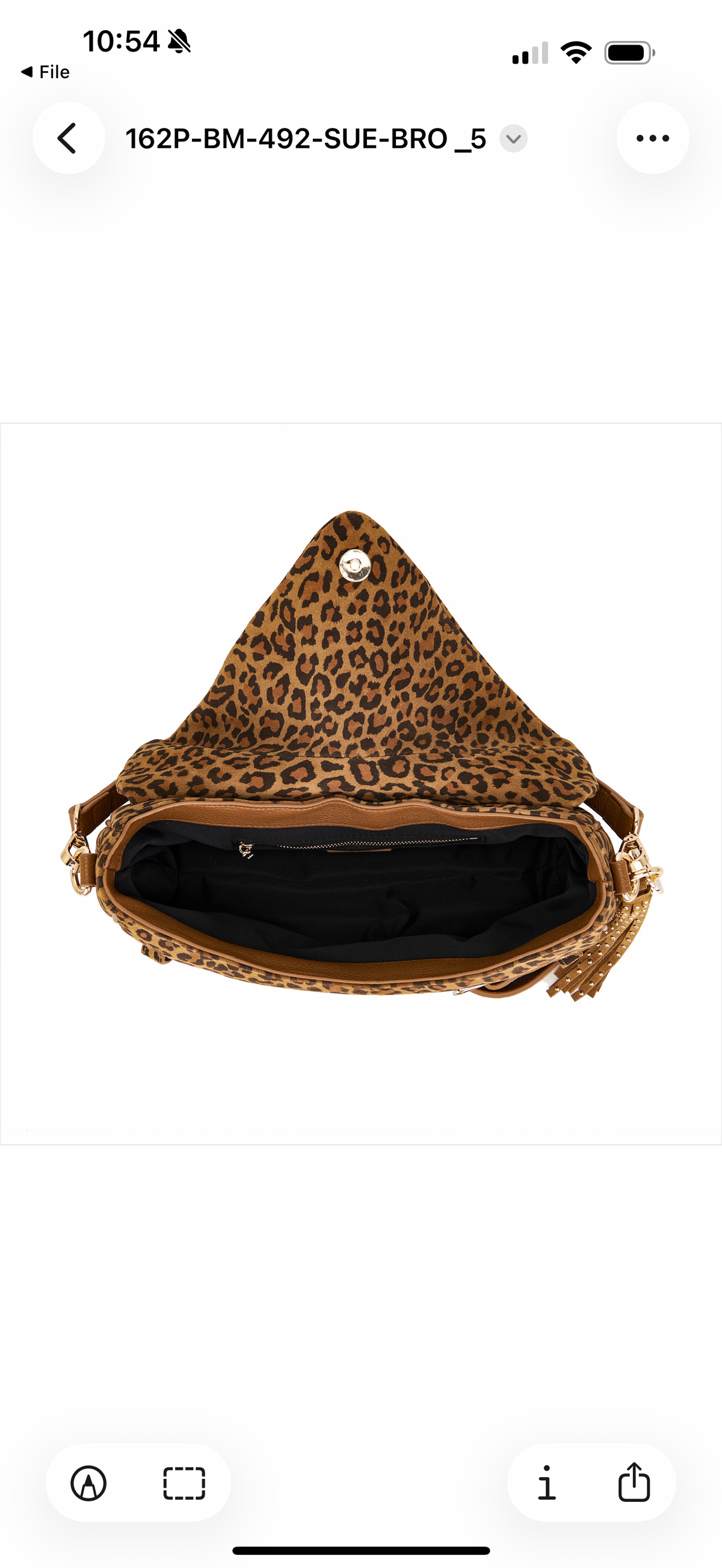 Borsa a tracolla suede stampa animalier con dettagli in ecopelle cuoio