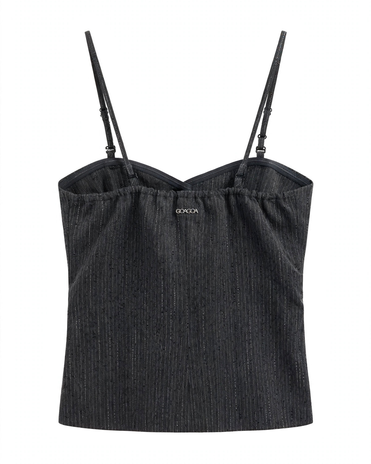 Grey sweetheart neckline top with micro sequins