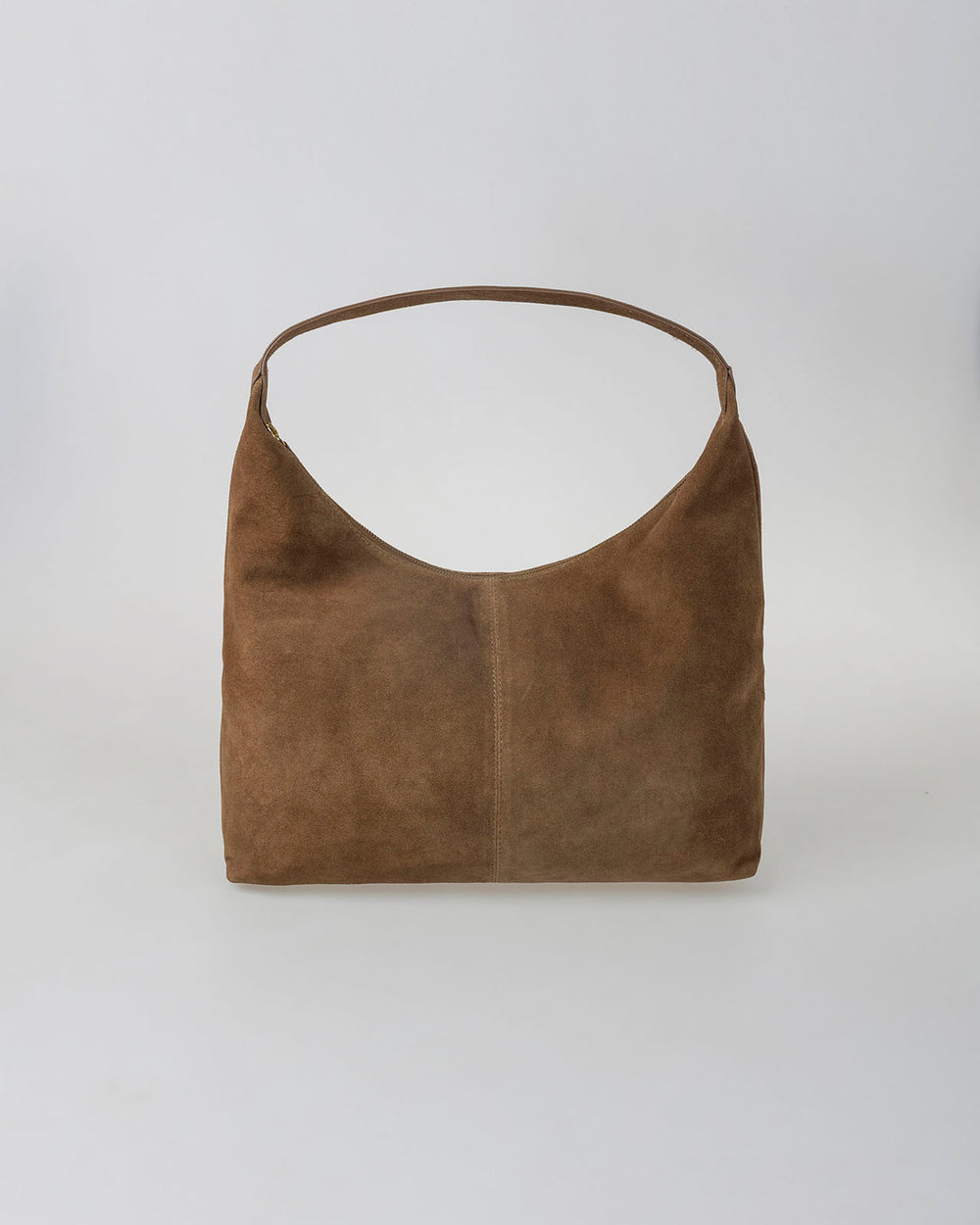 Borsa di medie dimensioni in pelle scamosciata con cerniera