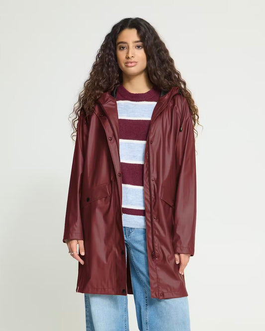 Burgundy rain jacket
