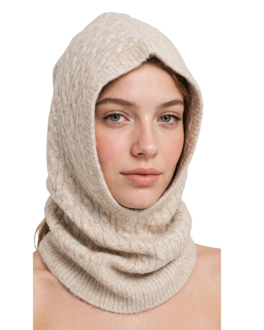 Cream braided balaclava