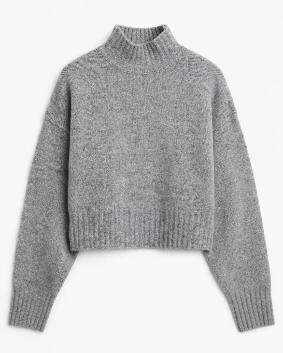 Maglione crop grigio mélange oversize