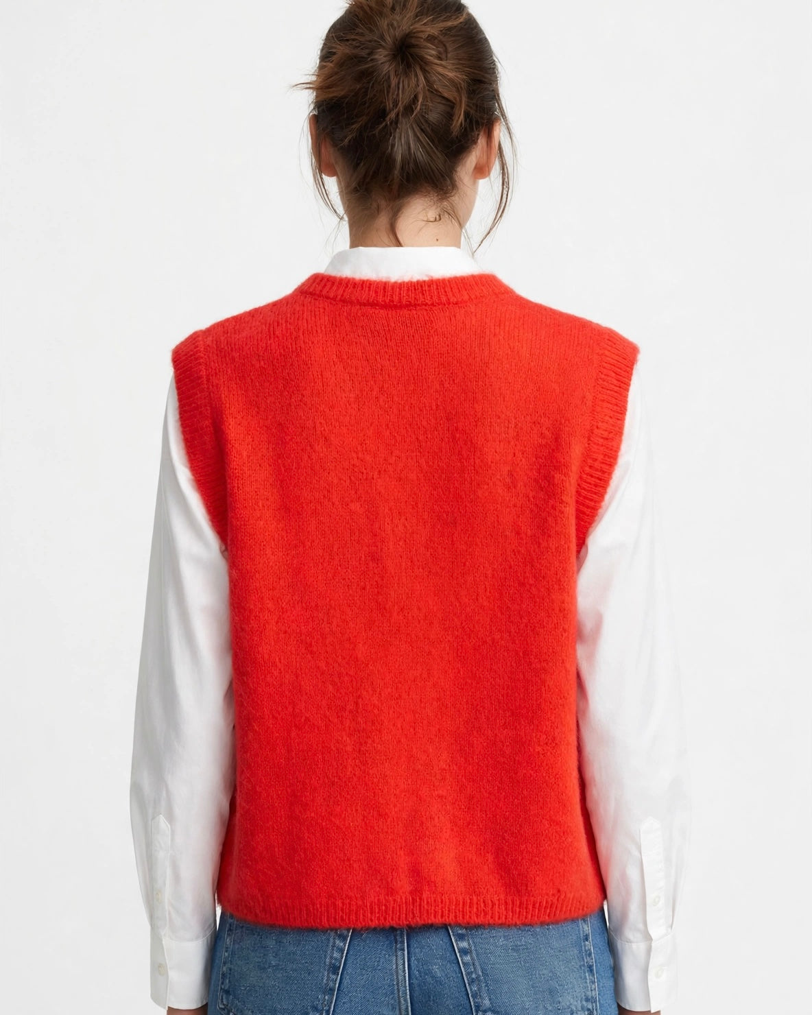Cardigan arancio senza bottoni