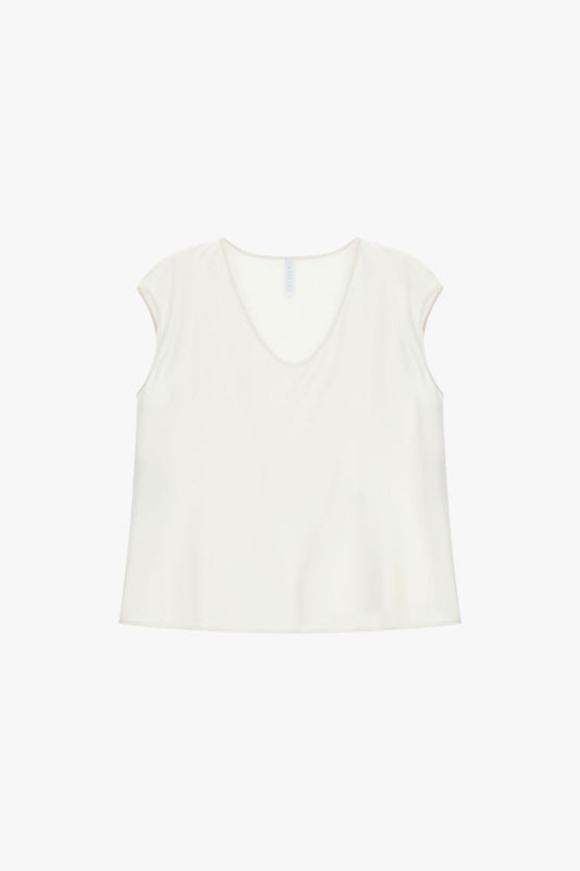 Maglia champagne satin manica corta