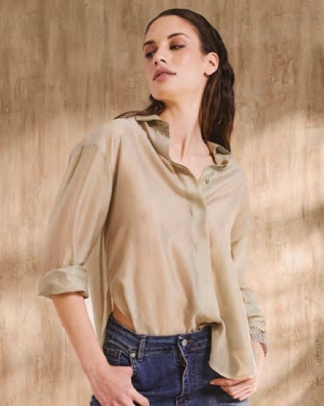 Camicia verde oversize