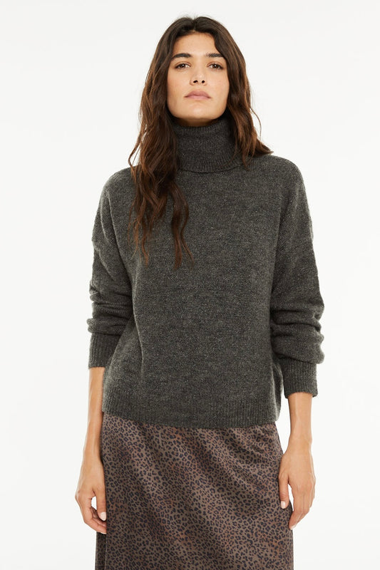Maglione grigio scuro con lurex