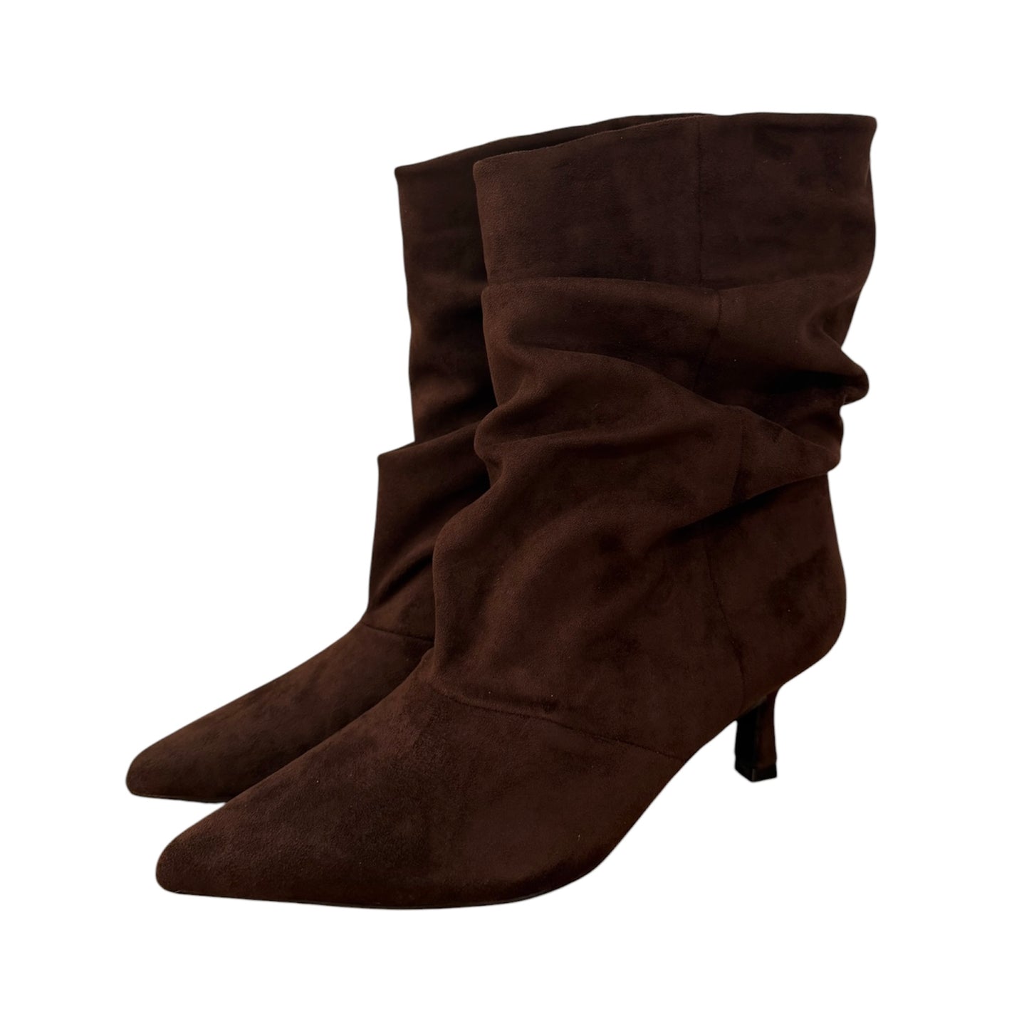 Stivale basso moro con gambale arricciato