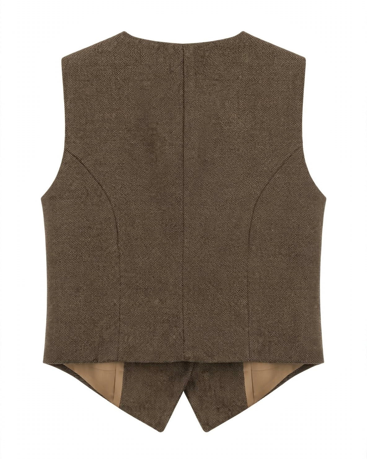 Tailleur sabbia gilet e gonna longuette